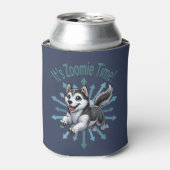 Het is Zoomie Tijd Husky Blikjeskoeler (Blikje Voorkant)