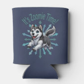 Het is Zoomie Tijd Husky Blikjeskoeler (Achterkant)