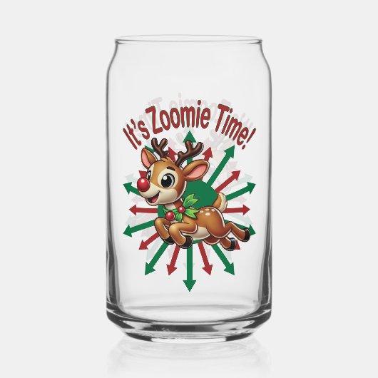 Het is zoomie tijd! kerstrendier blikvorm glas (Achterkant)