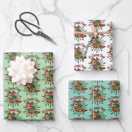 Het is zoomie tijd! kerstrendier inpakpapier vel