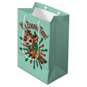 Het is zoomie tijd! kerstrendier medium cadeauzakje (Voorkant Gekanteld)