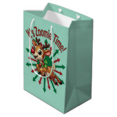 Het is zoomie tijd! kerstrendier medium cadeauzakje (Achterkant Gekanteld)