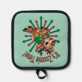 Het is zoomie tijd! kerstrendier pannenlap (Voorkant)