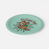 Het is zoomie tijd! kerstrendier papieren bordje (Gekanteld)