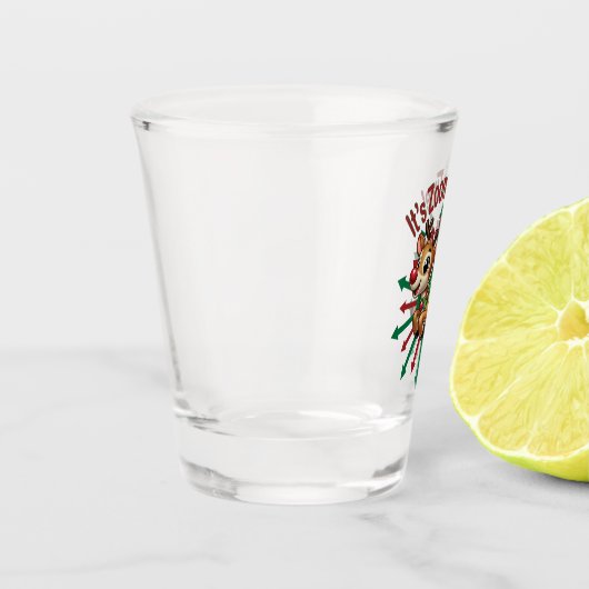 Het is zoomie tijd! kerstrendier shot glas (Links)
