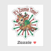 Het is zoomie tijd! kerstrendier sticker (Vel)