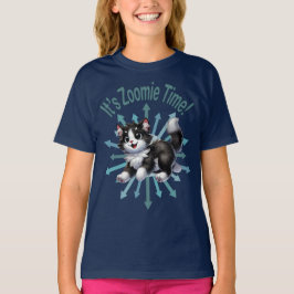Het is Zoomie Tijd Knuffel Zwart-Witte Kat T-shirt