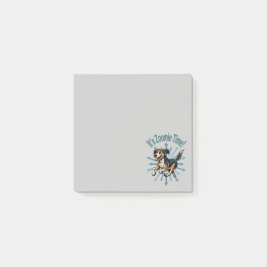 Het is Zoomie Tijd Middelgrote Mutt Post-it® Notes (Voorkant)