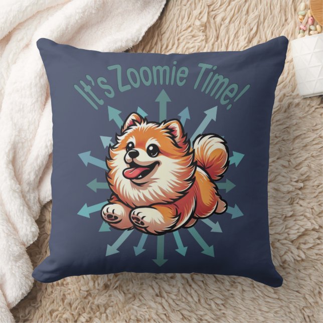Het is Zoomie Tijd Pomeranian Kussen (Deken)