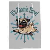 Het is Zoomie Tijd Pug Medium Cadeauzakje (Achterkant)