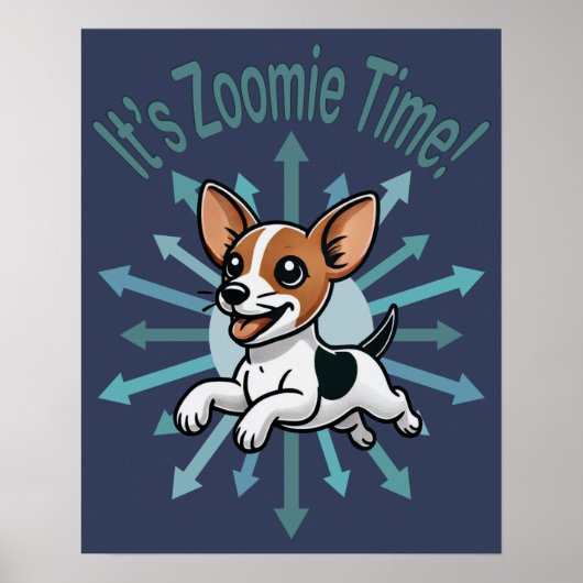 Het is Zoomie Tijd Rat Terrier Poster (Voorkant)