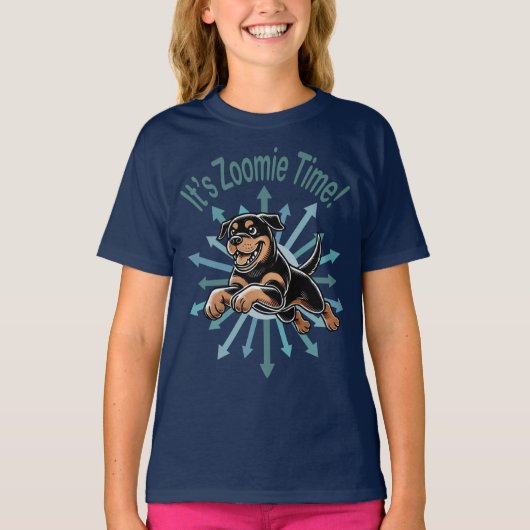 Het is Zoomie Tijd Rottweiler T-shirt (Voorkant)