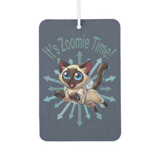Het is Zoomie Tijd Siamese Kat Luchtverfrisser (Voorkant)