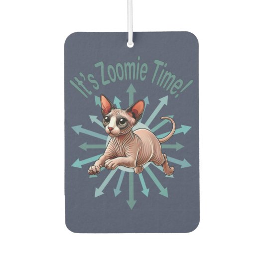 Het is Zoomie Tijd Sphynx Kat Luchtverfrisser (Voorkant)