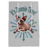 Het is Zoomie Tijd Sphynx Kat Medium Cadeauzakje (Achterkant)