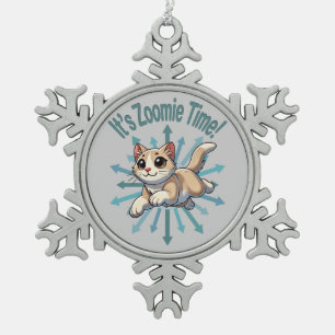 Het is Zoomie Tijd Tane Kleurpuntkat Tin Sneeuwvlok Ornament