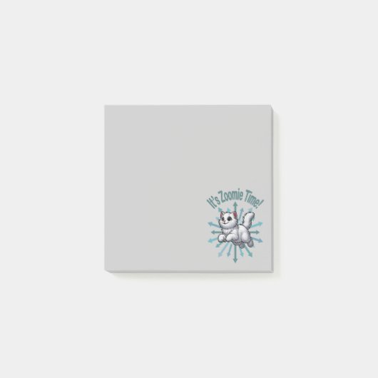 Het is Zoomie Tijd Witte Kat Post-it® Notes (Voorkant)
