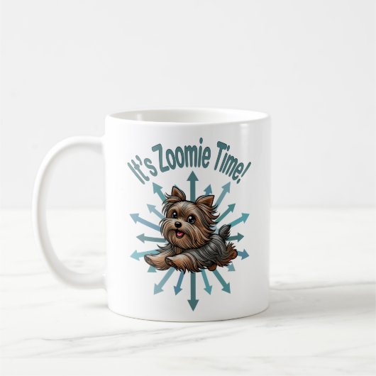 Het is Zoomie Tijd Yorkshire Terrier Koffiemok (Links)