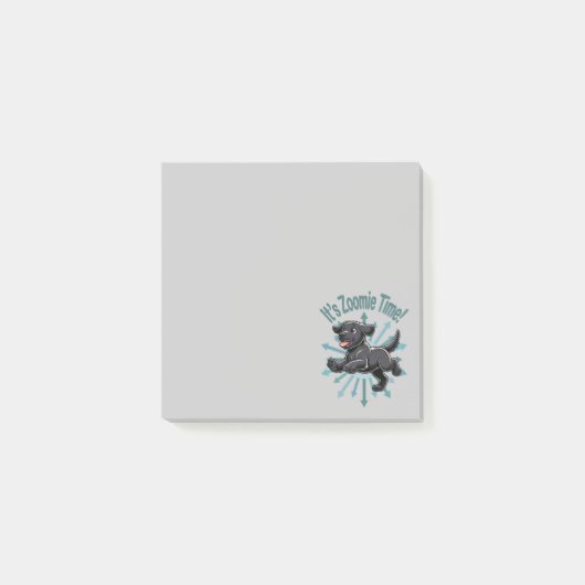 Het is Zoomie Tijd Zwarte Labrador Post-it® Notes (Voorkant)