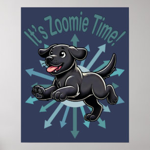 Het is Zoomie Tijd Zwarte Labrador Poster