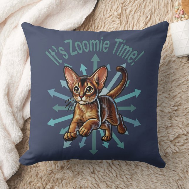 Het is Zoomie Time Abyssinian Cat Kussen (Deken)