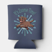 Het is Zoomie Time Chocolate Lab Blikjeskoeler (Achterkant)