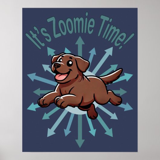 Het is Zoomie Time Chocolate Lab Poster (Voorkant)