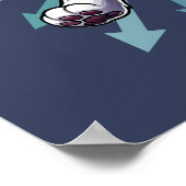 Het is Zoomie Time Grey Bicolor Cat Poster (Hoek)