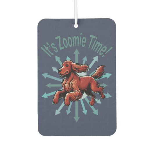 Het is Zoomie Time Ierse Setter Luchtverfrisser (Voorkant)