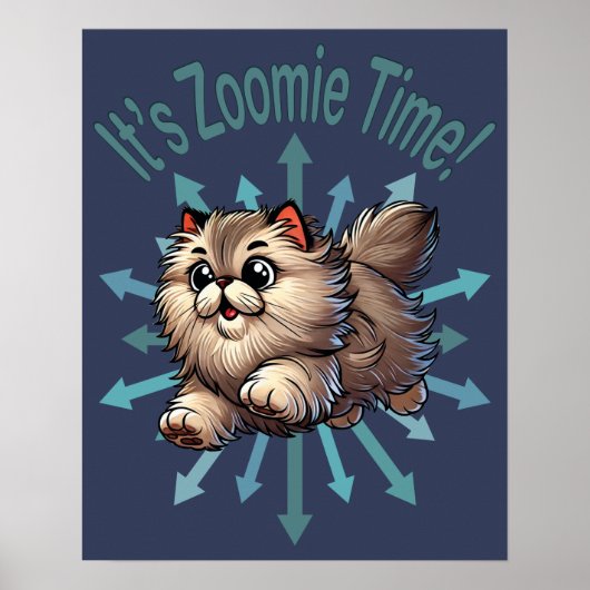 Het is Zoomie Time Persian Cat Poster (Voorkant)