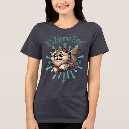 Het is Zoomie Time Persian Cat Tri-Blend Shirt (Voorkant)