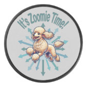 Het is Zoomie Time Poodle Hockey Puck (Voorkant)