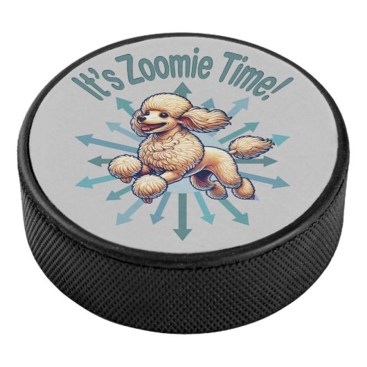 Het is Zoomie Time Poodle Hockey Puck (3/4)