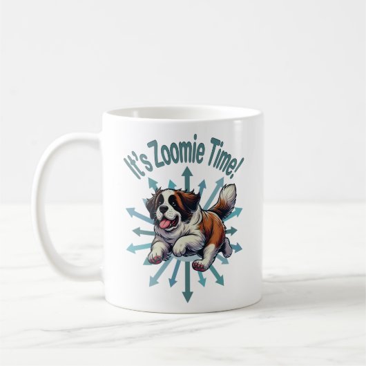 Het is Zoomie Time Saint Bernard Koffiemok (Links)