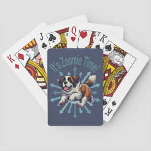Het is Zoomie Time Saint Bernard Pokerkaarten