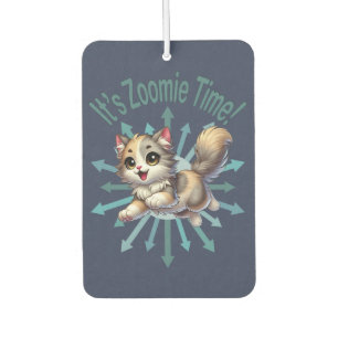Het is Zoomie Time Schattige Tricolor Cat Luchtverfrisser