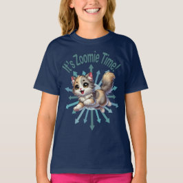 Het is Zoomie Time Schattige Tricolor Cat T-shirt