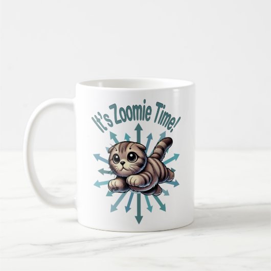 Het is Zoomie Time Scottish Fold Cat Koffiemok (Links)