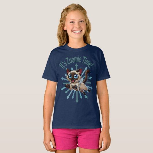 Het is Zoomie Time Siamese Cat T-shirt (Voorkant volledig)