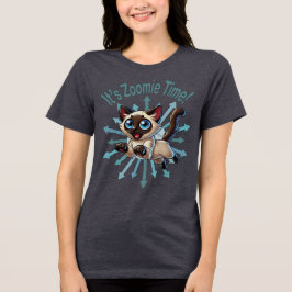 Het is Zoomie Time Siamese Cat Tri-Blend Shirt