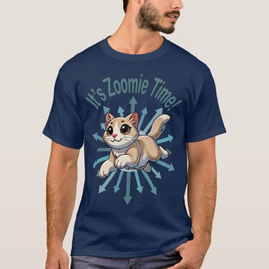 Het is Zoomie Time Tan Bicolor Cat T-shirt (Voorkant)