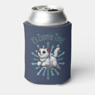 Het is Zoomie Time White Cat Blikjeskoeler