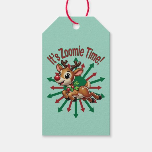 Het is Zoomietijd! Kerst rendieren Cadeaulabel (Voorkant)