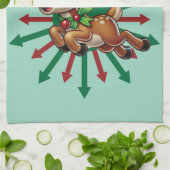 Het is Zoomietijd! Kerst rendieren Theedoek (Gevouwen)