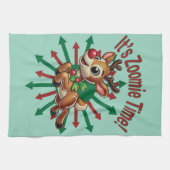 Het is Zoomietijd! Kerst rendieren Theedoek (Horizontaal)