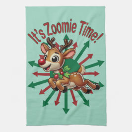 Het is Zoomietijd! Kerst rendieren Theedoek