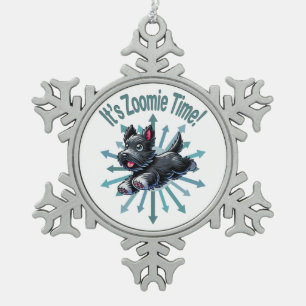 Het is Zoomietijd Schotse Terriër Tin Sneeuwvlok Ornament
