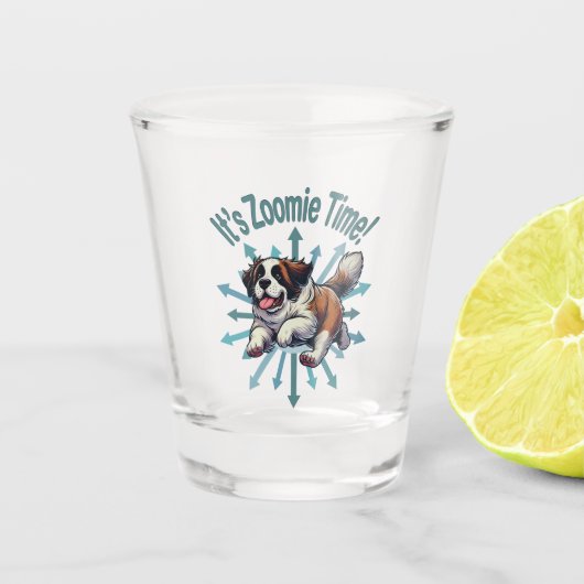 Het is Zoomietijd Sint-Bernardshond Shot Glas (Voorkant)