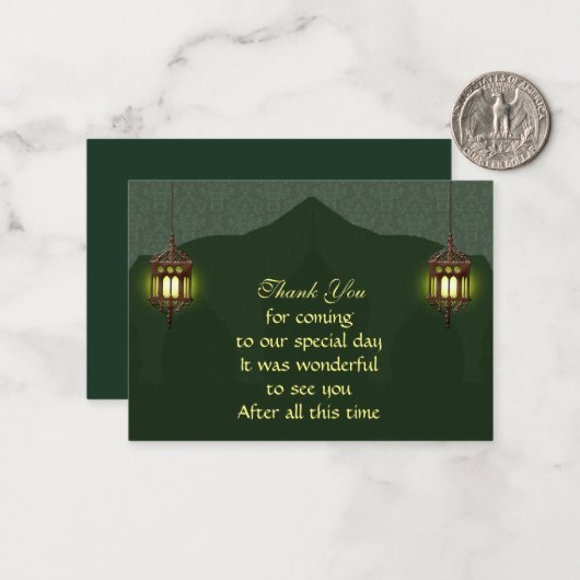 Het islamitische licht dank u kaart notitiekaartje (Voorkant / Achterkant in situ)