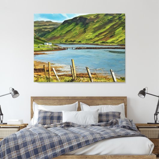 Het Isle of Skye Valley Uitzicht Canvas Afdruk (Insitu (Slaapkamer))